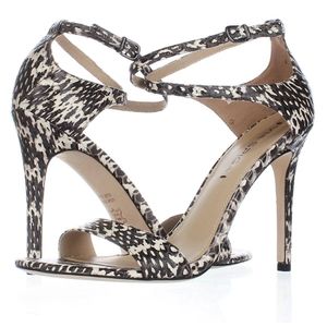 Via Spiga Tiara Black & White Snakeskin Heels